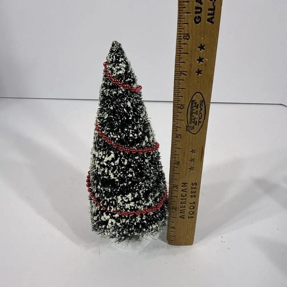 Dept. 56 Bottle Brush Frosted Trees Christmas Village Lot of 3